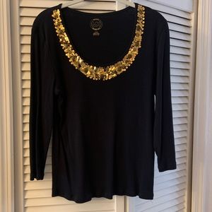 MIchael Kors navy sparkly top